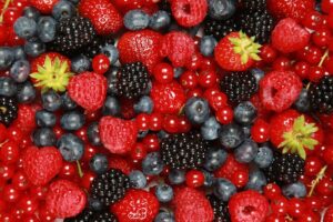 Baies d'été variées comme les framboises