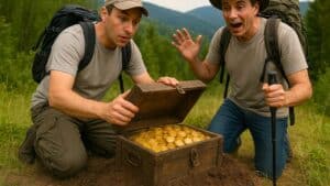 ces deux randonneurs découvrent par hasard un trésor de 600 pièces d’or, ils décident de le déclarer